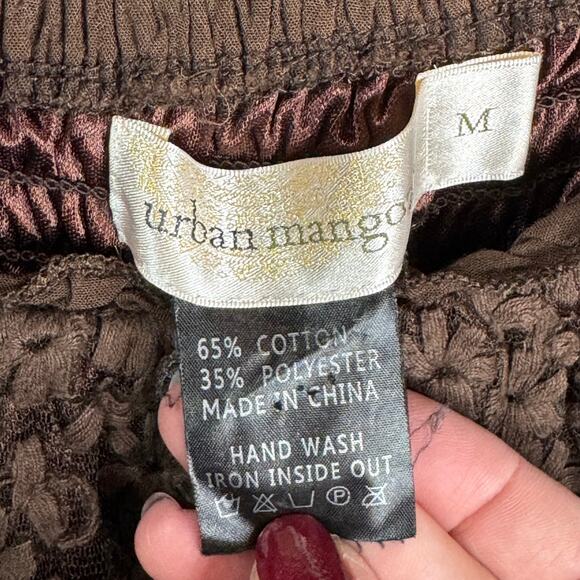 URBAN MANGO Peasant Top‎ Womens M Brown Lace Fairy Goth Whimsigoth Fairycore - Picture 3 of 7